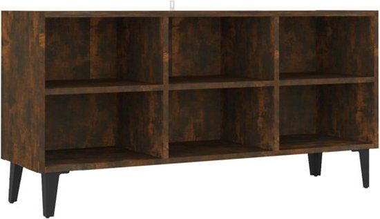vidaXL TV-meubel met metalen poten 103,5x30x50 cm gerookt eikenkleurig