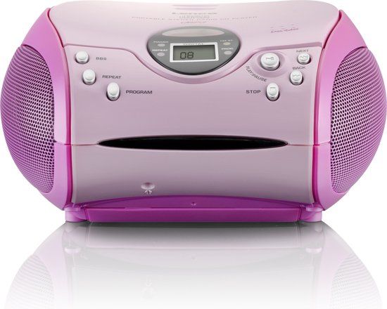 Lenco SCD-24 - Radio CD-speler met MP3 optie en AUX-uitgang - Roze