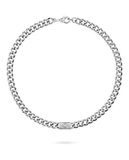 Philipp Plein PJ0AA14NU Full Tag zilveren roestvrijstalen herenketting