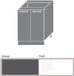 Armoire basse de cuisine 60cm lave / blanc brillant