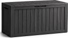 Merkloos Tuinbox Waterdicht - Opbergkist Balkon - Buiten Leven - Houtlook Design - 272 Liter - Zwart