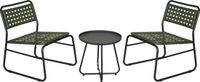 casa.pro Bistroset Brienza tuintafel met 2 tuinstoelen zwart en groen