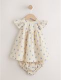 Next - Meisjes - 2-delige babyset van geweven jurk en broekjes - Crème