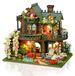 Maison de poupée en bois kit de construction avec éclairage LED, maison miniature à faire soi-même, 1 pièce, multicolore