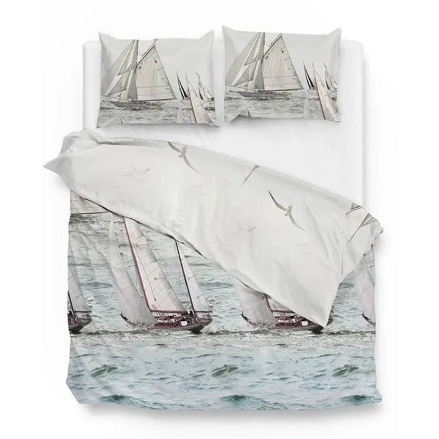Zo!Home Zo! Home Dekbedovertrek Marnix - Blauw - Lits-jumeaux XL 260x200/220 cm