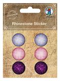Strass-stickers, Ursus Strass-stickers, diameter 20 mm, 6 stuks gesorteerd in verschillende kleuren