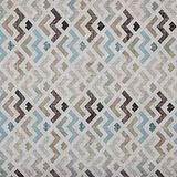 Kt KILOtela - Bedrukte canvas stof, afwerking interieurdecoratie, fauteuilstoelen, gordijnen, kussens, 100 cm lengte x 280 cm breedte, geometrisch, zigzag, aquamarijn - 1 meter