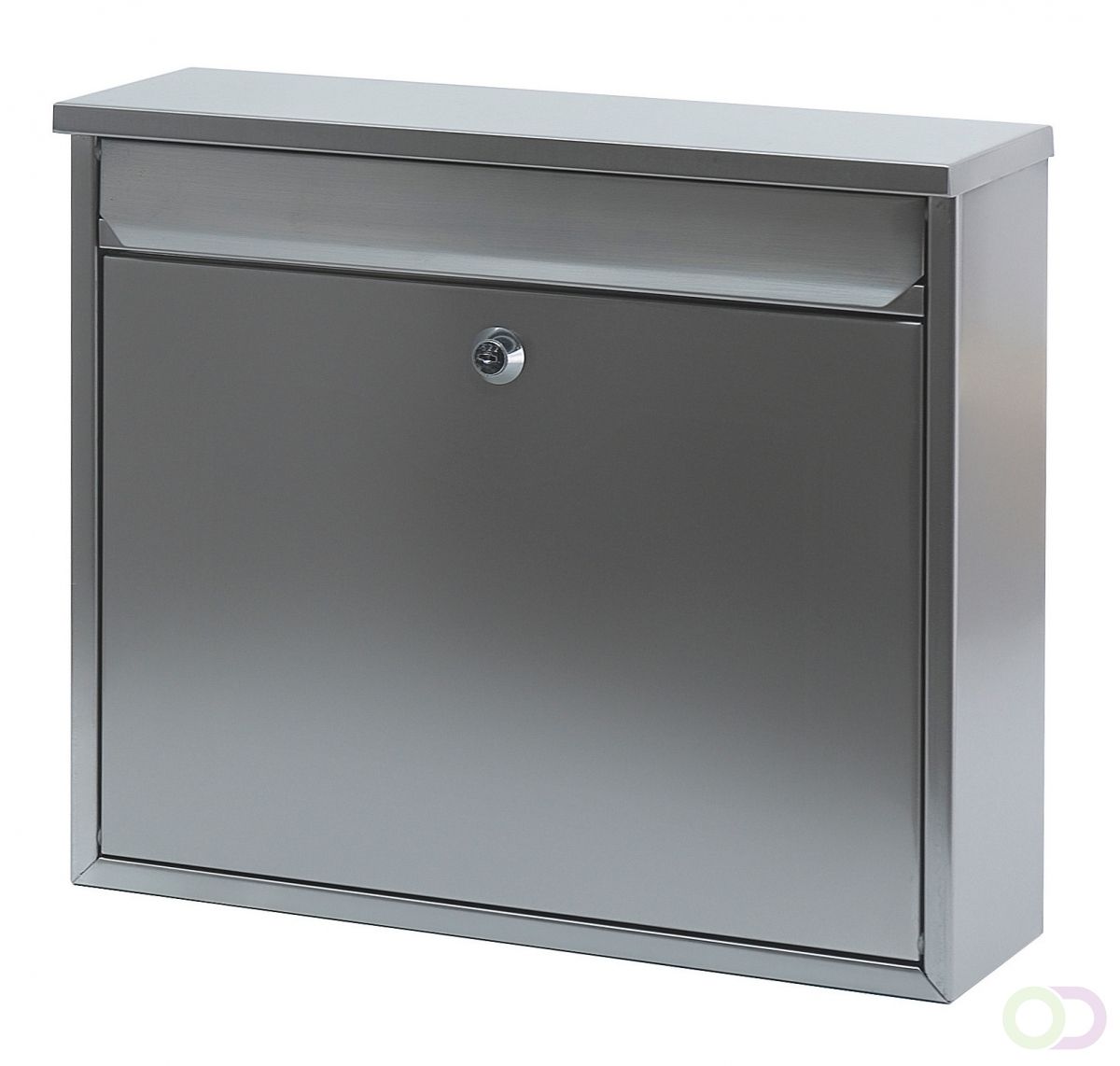 V-part Wandbrievenbus RVS Zilver