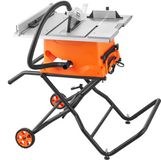 Merkloos Tafelzaag Met Statief, 10 Inch, 8 Ampère, 25 Inch Maximale Zaagcapaciteit, 4800 TPM Zaagsnelheid, 40-Tands Zaagblad, Draagbare Compacte Tafelzaag Voor Op Locatie