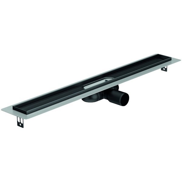 ACO Showerdrain c colours douchegoot 785mm, H 65mm met vlflens,deksel zwart 9010.91.09