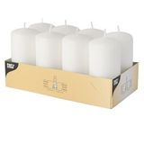 Papstar 17984 kaars Cylinder Wit 8 stuk(s)