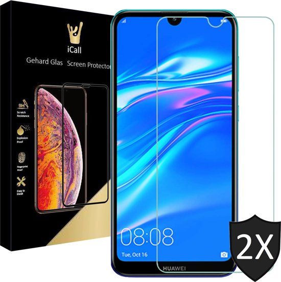 iCall - Huawei Y7 (2019) Screenprotector - Tempered Glass - 2 Stuks