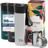 Wilford & Sons Thermosbeker Koffie To Go met Draagriem & Thee-Infuser 360ml