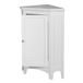 Teamson Home Badkamerkast - Glancy Houten Staand Hoekkast Met Deur en Planken - Wit