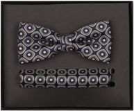 Venti Set met vlinderdas en pochet - Groen - Paisley