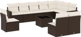 vidaXL 11-delige Loungeset met kussens, poly rattan, bruin
