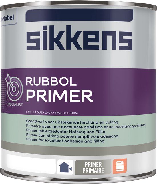 Sikkens Rubbol Primer Wit - 1 liter - Grondverf - RAL 9010 - Mat