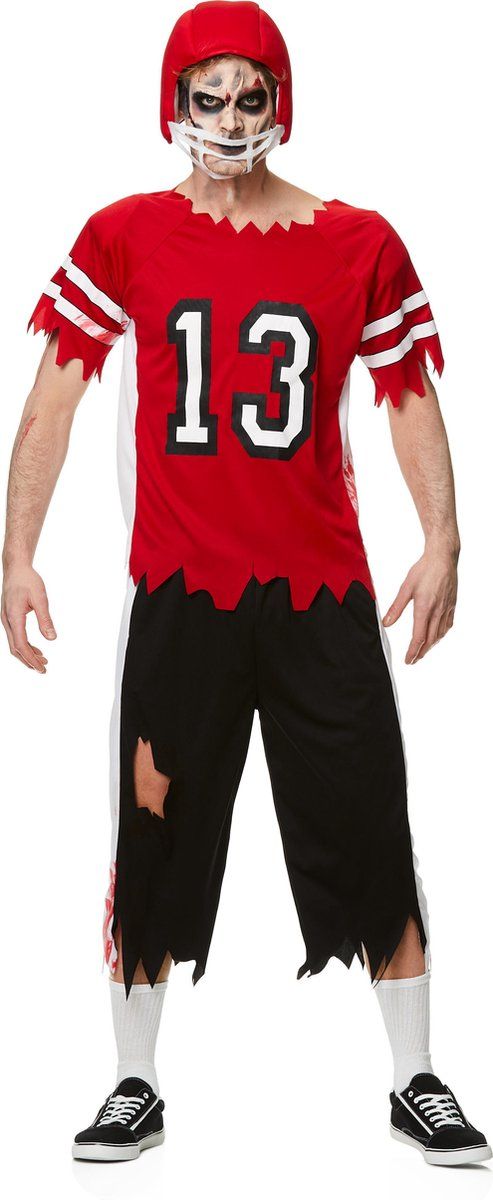 Partychimp Kostuum Rugby-zombie Heren Polyester 3-delig Maat XL