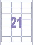 Kangaro Etiketten - Universeel - Wit - 63,5x38,1mm - 25 vel - 21 stickers per vel