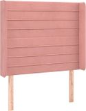 vidaXL Hoofdbord 93x16x118/128 cm Fluweel Roze