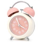 Carehabi Analoge wekker voor het nachtkastje, stil, met licht, roze