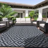 Unyqoos® Tapis d'extérieur résistant aux intempéries et réversible 120 x 180 cm pour terrasse et jardin