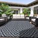 Unyqoos® Tapis d'extérieur résistant aux intempéries et réversible 120 x 180 cm pour terrasse et jardin