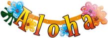 Boland letterslinger Hawaii - Aloha - 83 cm - karton - tropisch thema - versiering