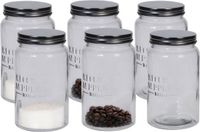 Merkloos 6x stuks glazen voorraadpotten 18 cm - 1000 ml - Voorraadbussen met luchtdichte deksel
