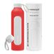 Wessper Glazen Motivatie Drinkfles 1l met Siliconen Hoes - Rood