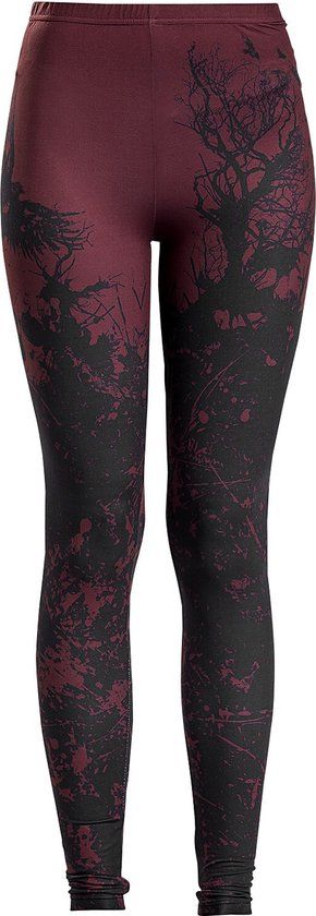 Black Premium by EMP Donkerrode legging met allover print - Dames - L