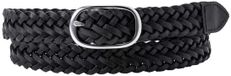 Levis Charlie Braid Belt Black Damesriem Leer 80 cm