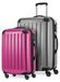 HAUPTSTADTKOFFER Alex - 2-delige kofferset harde schaal glanzend, middelgrote koffer 65 cm + handbagage 55 cm, 74 + 42 liter, TSA, Magenta-zilver.