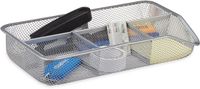 Merkloos Relaxdays bureau organizer - 4 vakken - metaal - lade organizer - zilver