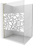 Mexen Kioto L paroi de douche Walk-in 100 x 200 cm, motif blanc, or