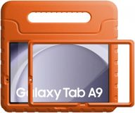 HappyCase Candy+ Kinder Hoes Geschikt voor Samsung Galaxy Tab A11 / Tab A9 | Tablethoes met Ingebouwde Screenprotector | Kindvriendelijk | Beschermhoes | Handvat en Standaard | Kinderhoes | Oranje
