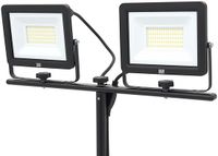 Merkloos HBM Dubbele LED Bouwlamp met Statief 50W 4700lm 5000K IP65 Aluminium Zwart