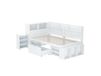 HAUSS SPOLE Kinderbed 90x200 cm - Eenpersoonsbed Met Lades, Boekenkast en Opbergkast - Zonder Matras - Multiplex - Wit