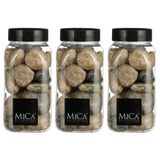 Mica Decorations pierres décoratives - 3x - grand - 650ml - beige mix - pierres de loisirs créatifs - pierres décoratives