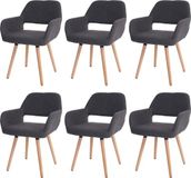 MCW Set van 6 MCW-A50 II eetkamerstoelen - Grijs - Retro design