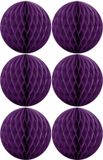 Merkloos / Sans marque Fest-Dekor Gmbh Papieren kerstballen - 6x - paars - 10 cm - kerstversiering voor kerstboom