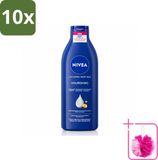 Nivea 10 x Body Milk - 72u Hydratatie - Droge tot Zeer Droge Huid - 400 ml - Bulkverpakking