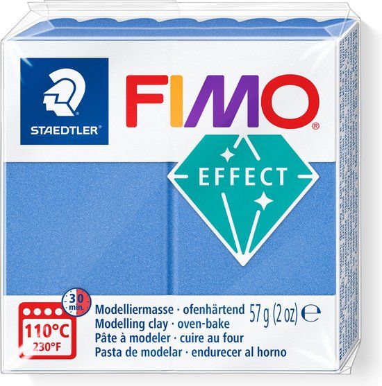 FIMO effect ovenhardende boetseerklei standaard blokje 57 g - metallic blauw