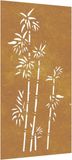 vidaXL Wanddecoratie tuin, 105 x 55 cm, cortenstaal, bamboe design