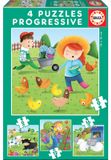 Ferme Puzzles progressives - 6, 9, 12 et 16 Pièces - Puzzle enfant dès 3 ans