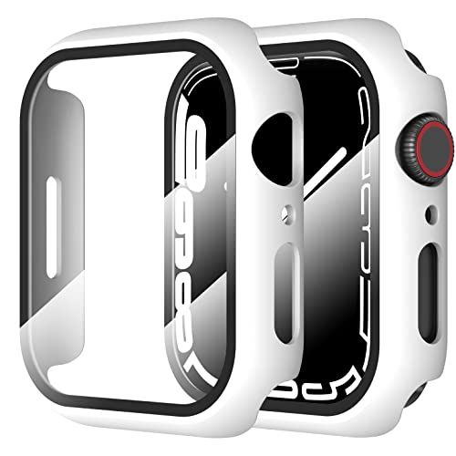 Diruite 2 stuks hoes voor Apple Watch Series 7/6/5/4/SE pantserglas beschermhoes, hard, PC rondom displaybescherming, ultradunne beschermhoes voor iWatch Series 7/Series 6/5/4/Series SE beschermhoes
