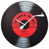 Vinyl Tap Wandklok, Zwart