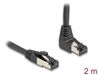 Delock RJ45 Network Cable Cat.8.1 S/FTP 90° upwards angled / straight 2 m black