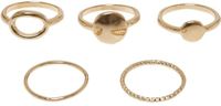 Urban Classics Basic Stacking 5Pack Ring L/XL Goudkleurig