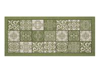 BIANCHERIAWEB Antislip keukentapijt, wasbaar, keukenloper, 55 x 240 cm, groen majolica-design